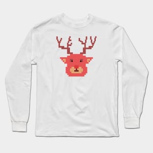 Deer from squares. Pixel. Long Sleeve T-Shirt